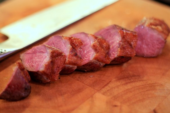 Sliced duck breast