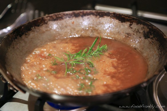 Duck light gravy and Muscat with Herbs